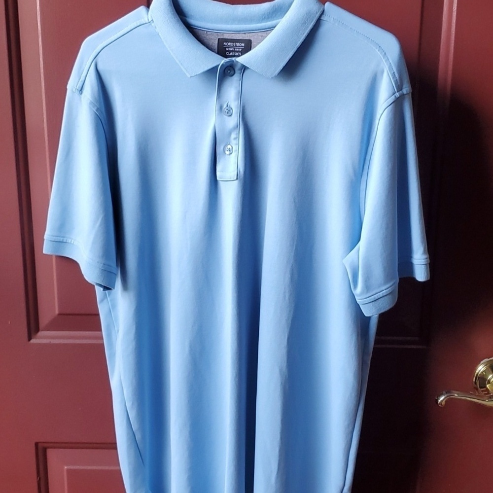 Nordstrom Light Blue  Classic Polo Shirt Short sleeve L
